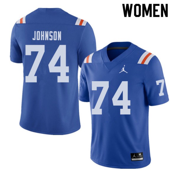 Jordan Brand Women #74 Fred Johnson Florida Gators Throwback Alternate College Football Jersey